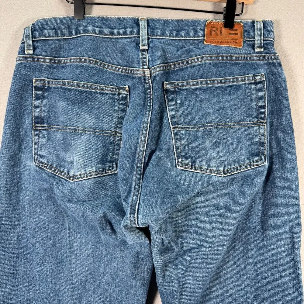Vintage Polo Ralph Jeans Mens 36x30 Blue Medium Wash‎ Straight Leg Classic Y2K